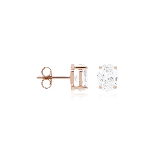 Classical Oval Cut Stud Earrings Rose gold plated