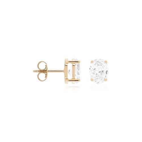 Classical Oval Cut Stud Earrings Yellow gold plated