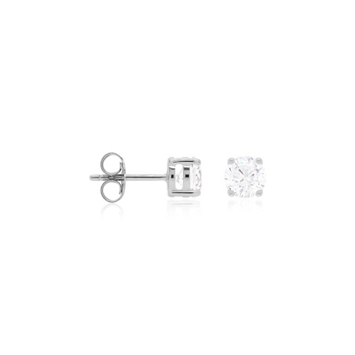 Classic Brilliant Cut Stud Earrings Rhodium plated