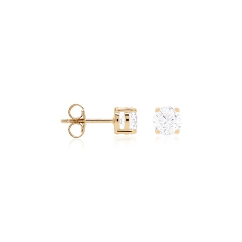 Classic Brilliant Cut Stud Earrings Yellow Gold plated