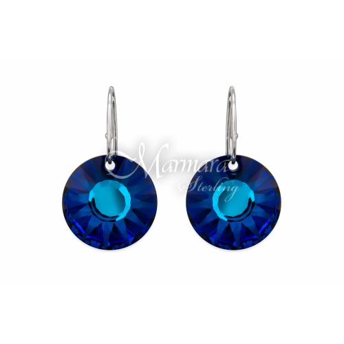 Round Earrings Bermuda Blue