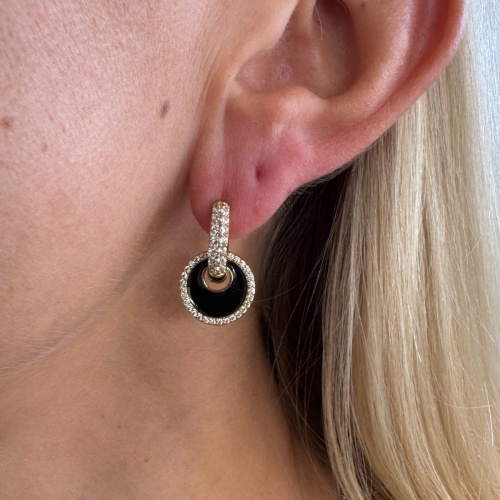 Black Disc charms Yellow gold-plating