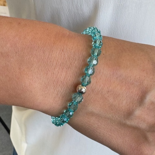 Marmara Icon Bead Bracelet Rose gold-plated Light Tuqoise crystal beads