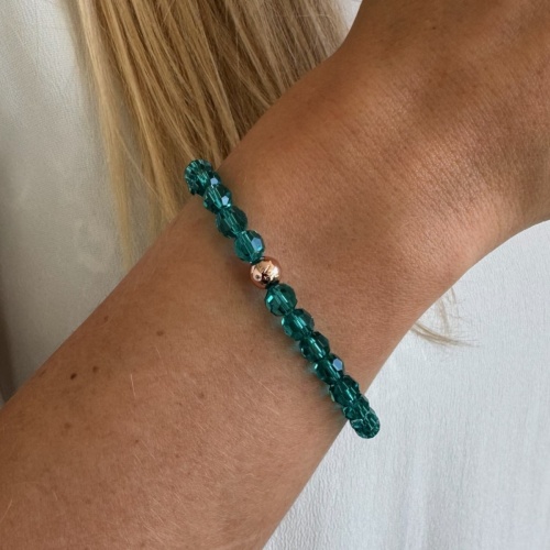 Marmara Icon Bead Bracelet Rose gold-plated Tourqoise crystal beads