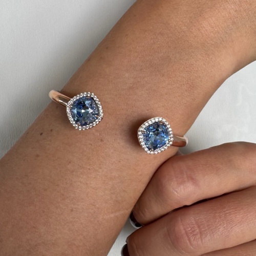 Fancy Stone Bracelet  Rose gold plated Light Sapphire