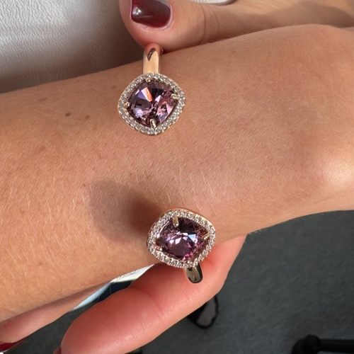 Fancy Stone Bracelet  Rose gold plated Antique Pink