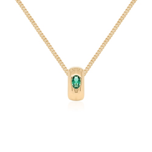 Emerald Bold Brilliance Necklace Yellow gold plated