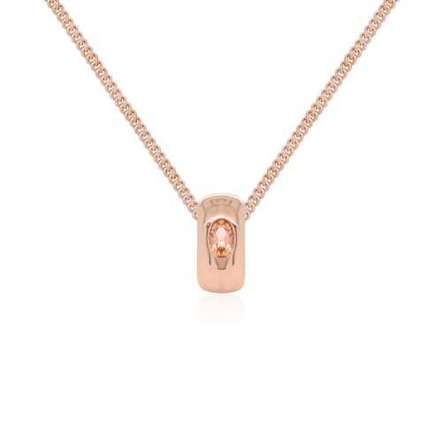 Padparadscha Bold Brilliance Necklace Rose gold plated