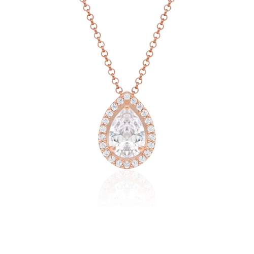 Icy Teardrop necklace rose gold-plated 