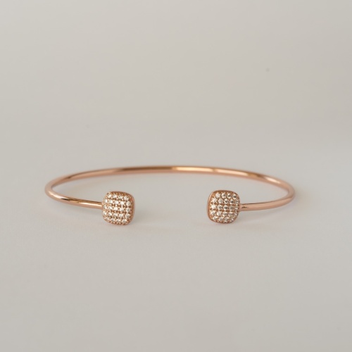 Pavé Cushion Bangle bracelet rose gold-plated