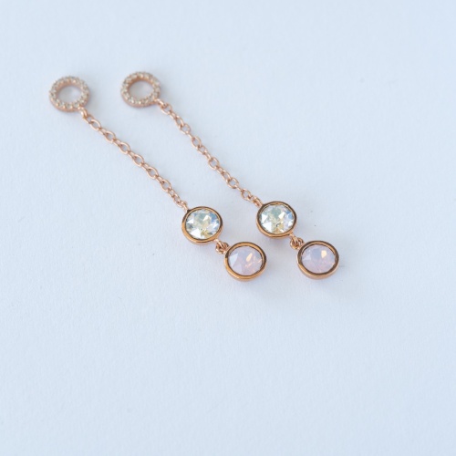 Chain Drop Charms Rose gold plated Crystal/Rose Water Opal