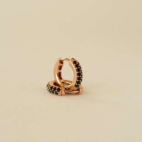Classic Base Earrings Rose Gold plated Jet