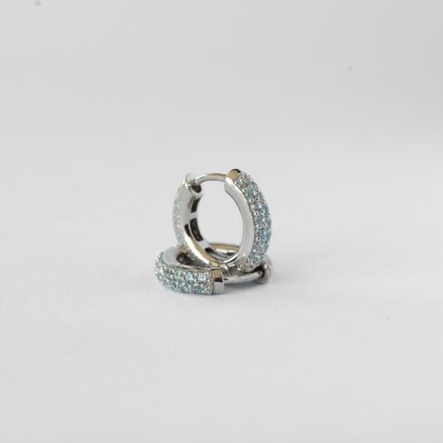 Classic Base earrings rhodium plated Light Blue