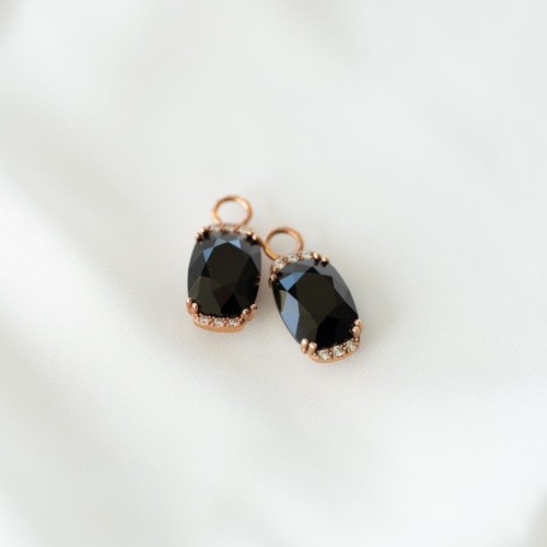 Fancy Stone Charms Jet Rose gold-plated