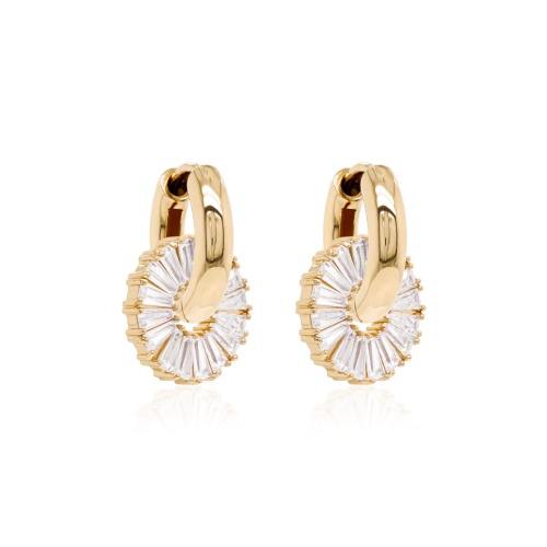 Crown Charm Earring Set  Yellow gold-plated