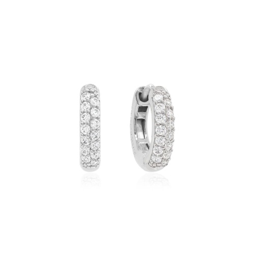Charm Base Earrings Rhodium Plated