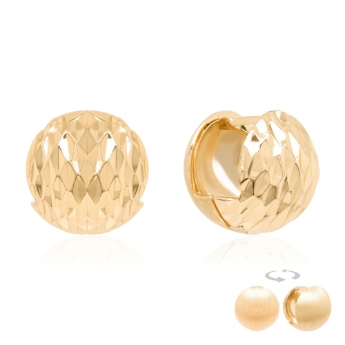 Two-sided Diamond-Cut Sphere Earrings