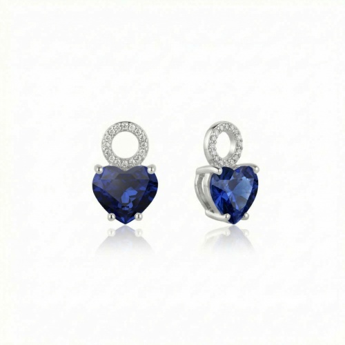 Forever Heart Charms Rhodium Plated Dark Sapphire