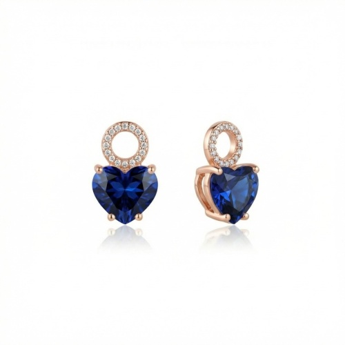 Forever Heart Charms Rosé Gold-Plated Dark Sapphire