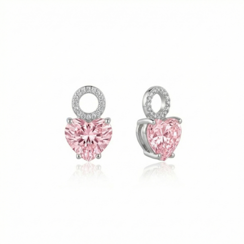 Forever Heart Charms Rhodium Plated Light Rose