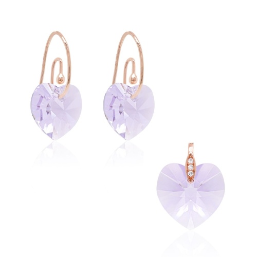Violet Heart Hook Earring and Pendant set