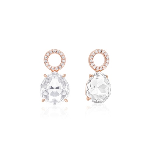 Sparkling Drop Earring Charms Rose gold-plated Crystal