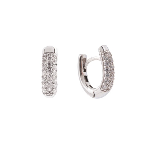 Sparkling Modern Classics Base Earrings Rhodium-plated