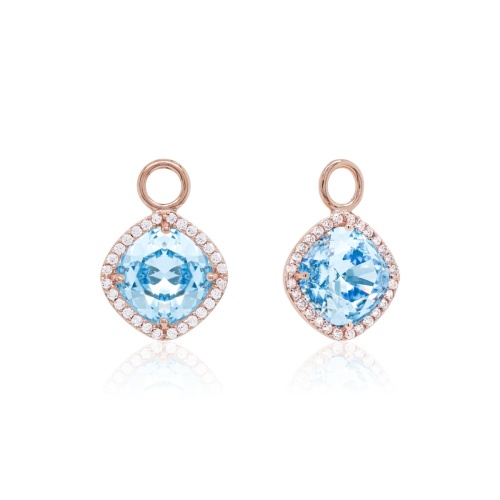Fancy Stone Charms Rose gold-plated Aquamarine