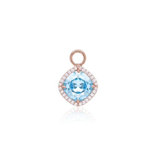 Fancy Stone Necklace Charm Rose gold-plated Aquamarine