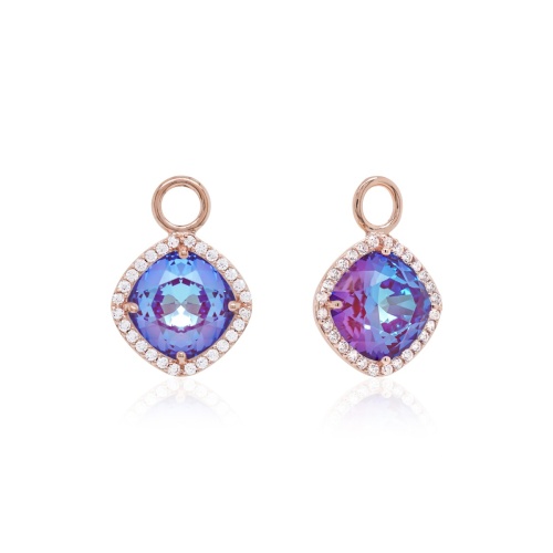 Fancy Stone Charms Rose gold-plated Burgundy