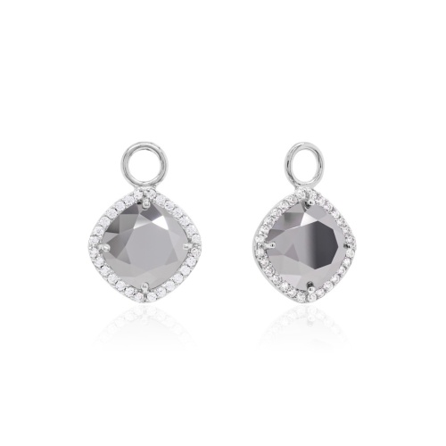 Fancy Stone Charms Crystal Lt Chrome