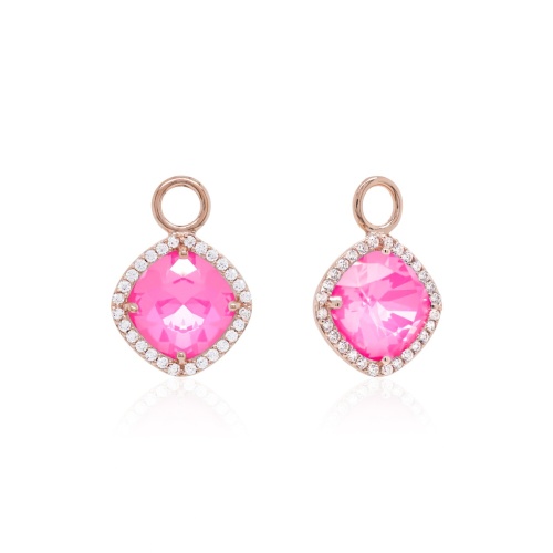 Fancy Stone Charms Rose gold-plated Electric Pink