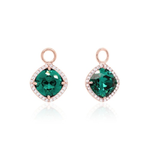 Fancy Stone Charms Emerald Rose gold-plated