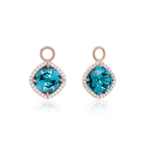 Fancy Stone Charms Rose gold-plated Indicolite