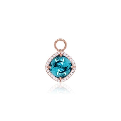 Fancy Stone Necklace Charm Rose gold-plated Indicolite
