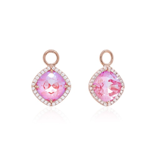 Fancy Stone Charms Rose gold-plated Lotus Pink Delite