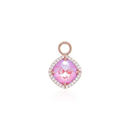 Fancy Stone Necklace Charm Rose gold-plated Lotus Pink Delite
