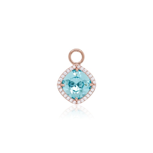 Fancy Stone Necklace Charm Rose gold-plated Light Turquoise
