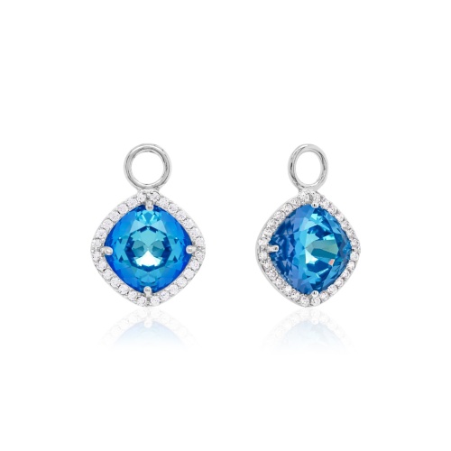Fancy Stone Charms Rhotium-plated Royal Blue Delite