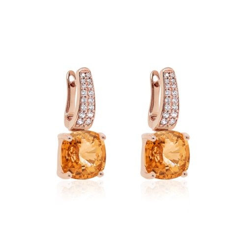 Fancy Stone Earrings Golden Topaz