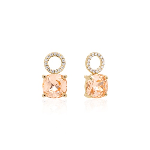 Fancy Stone Charms Yellow gold-plated Light Peach
