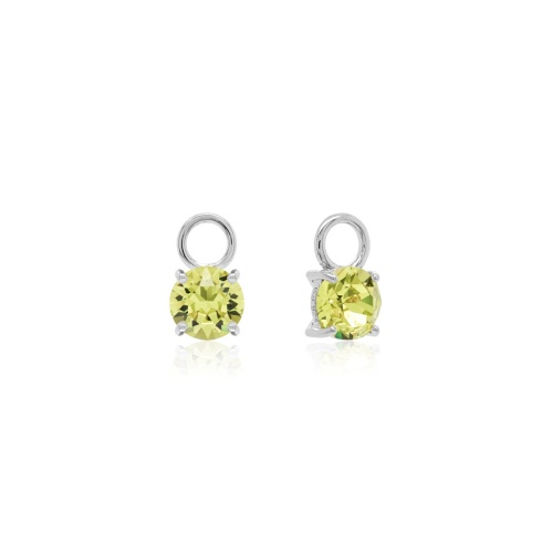 Mini Charms Rhodium plated Citrus Green