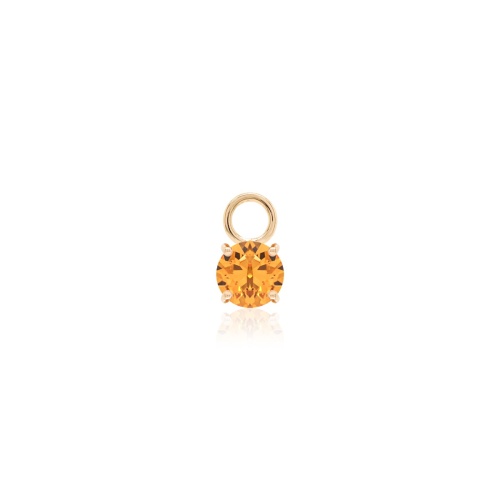 Mini Necklace Charm Yellow gold-plated Dark Orange