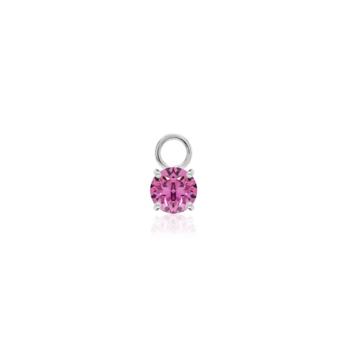 Mini Necklace Charm Rhodium plated Dark Rose