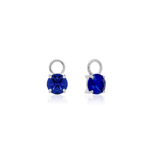 Mini Charms Rhodium plated Dark Sapphire