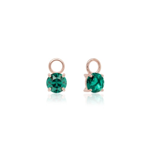 Mini Charms Rose Gold-plated Emerald