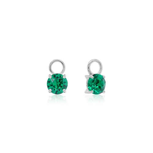 Mini Charms Rhodium plated Majestic Green