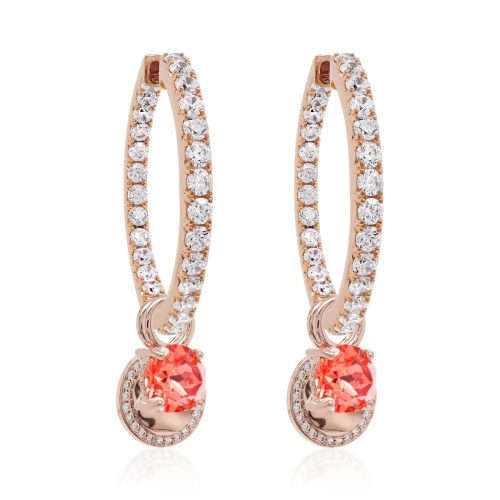 Mini Charms Earring Set Padparascha gold-plated
