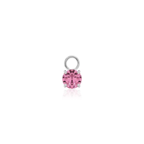 Mini Necklace Charm Rhodium plated Rose