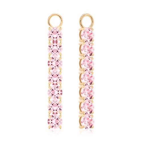 Tennis Charms Yellow Gold-plated Lt Rose